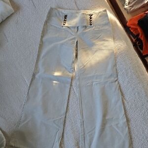 Nanette Lepore Cream Pants with Button Details